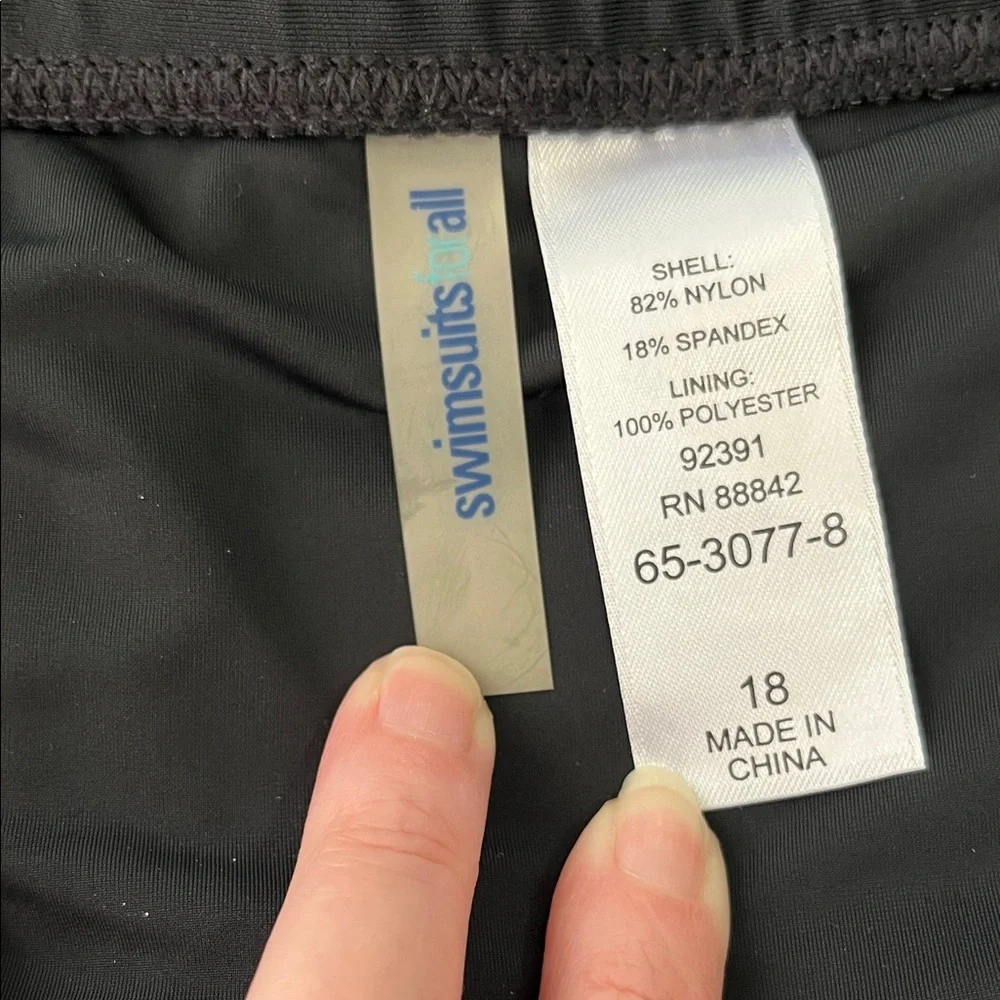 Swimsuits For All Black Nylon-Spandex Swim Skirt lined women’s size 18